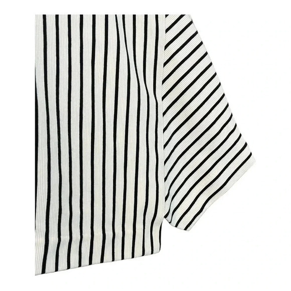LOFT BLACK AND WHITE ASYMMETRICAL MINI PENCIL SKIRT STRETCHY SIZE SMALL - Picture 3 of 6